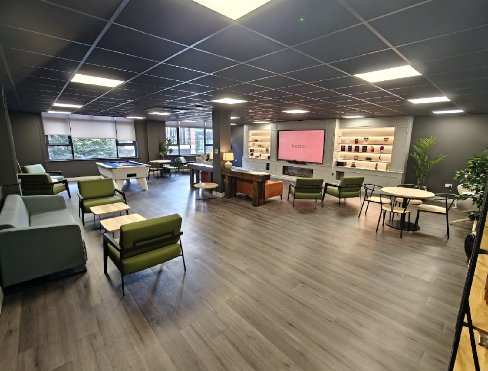 Lounge and networking space at Royal House, Leeds